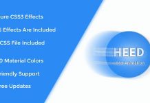 Heed – Pure CSS3 Animation Effects